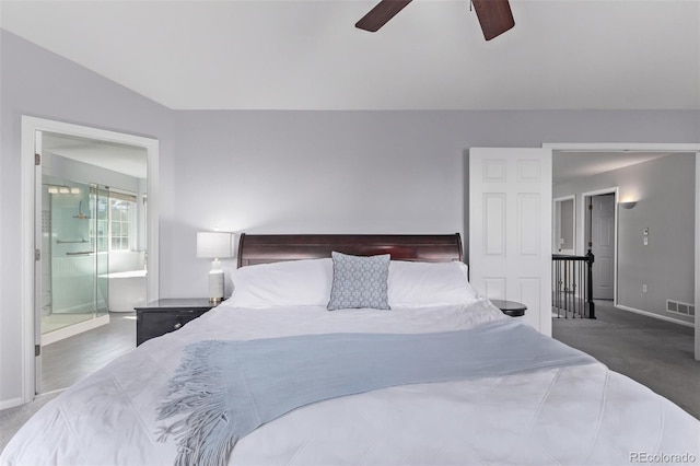 10345 Lions Heart, Lone Tree, CO 80124 - bedroom featuring carpet, ensuite bath, and a ceiling fan