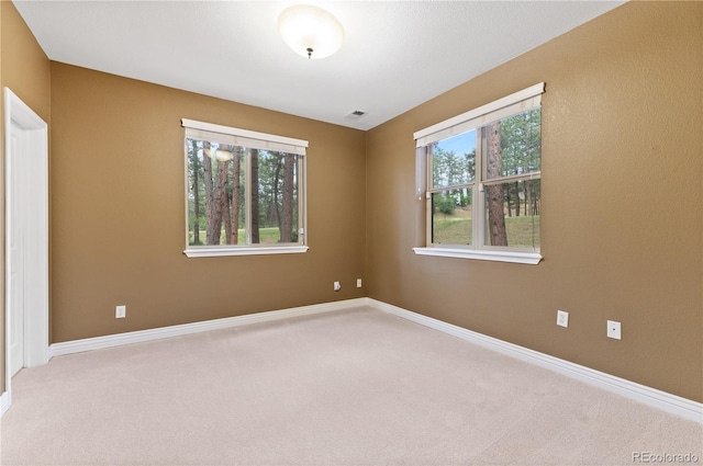 empty room with a wealth of natural light and carpet