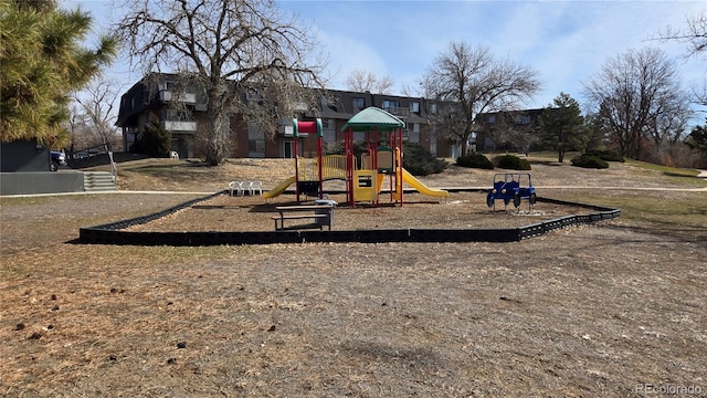 view of community jungle gym