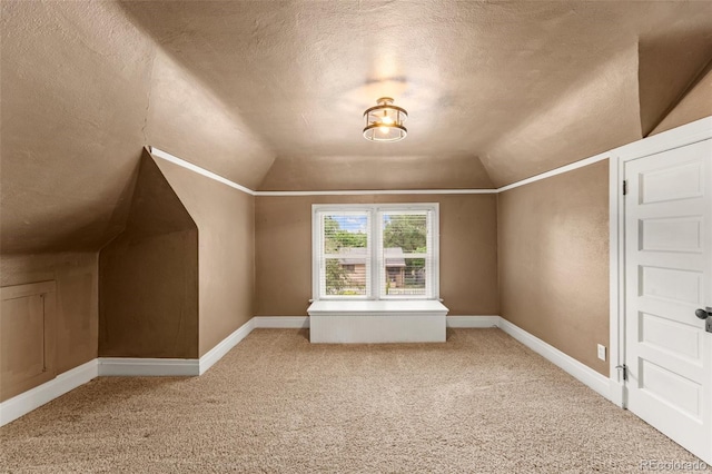 720 N Walnut St, Colorado Springs, CO 80905 - additional living space featuring lofted ceiling, a textured ceiling, and carpet