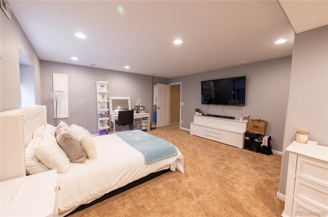 9844 Norfolk St, Commerce City, CO 80022 - bedroom with recessed lighting, light colored carpet, and baseboards
