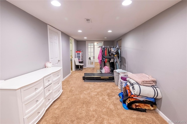 9844 Norfolk St, Commerce City, CO 80022 - exercise room featuring recessed lighting, light carpet, and baseboards