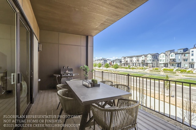 1768 Peak Loop, Broomfield, CO 80023 - balcony with a residential view, a grill, and outdoor dining area