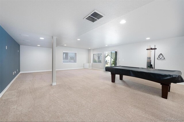 8230 Misty Moon Dr, Colorado Springs, CO 80924 - game room featuring carpet, recessed lighting, billiards table, and baseboards