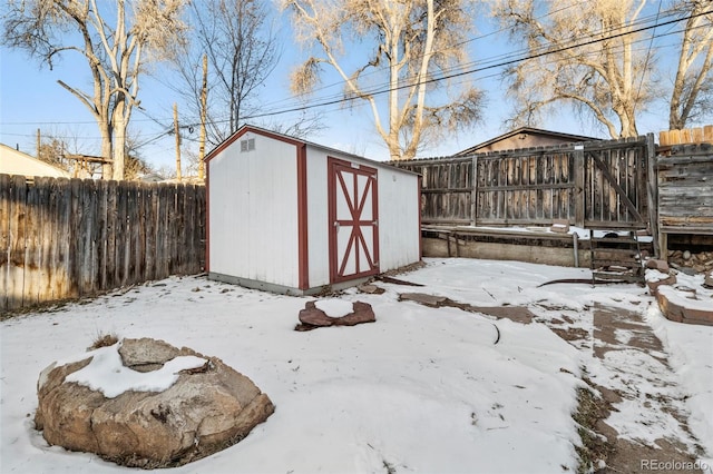 view of snow covered structure