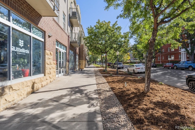 exterior space with sidewalks