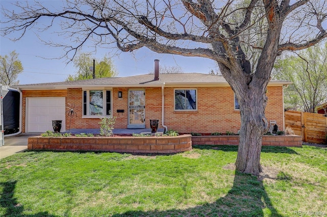 6280 Quay St, Arvada, CO 80003 - single story home featuring an attached garage, brick siding, and driveway