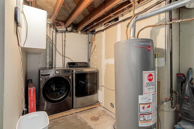 6280 Quay St, Arvada, CO 80003 - laundry area featuring gas water heater and separate washer and dryer