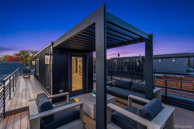 3709 Tejon St, Denver, CO 80211 - deck at dusk featuring an outdoor living space