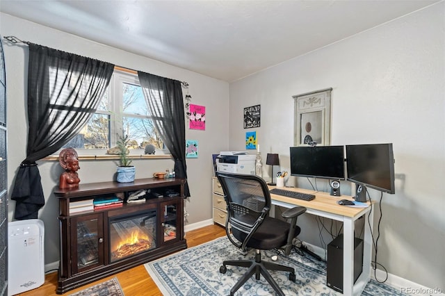 office featuring hardwood / wood-style floors