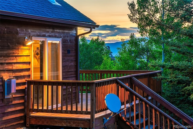 168 Mountain Vis, Como, CO 80432 - view of wooden balcony with a deck and stairway