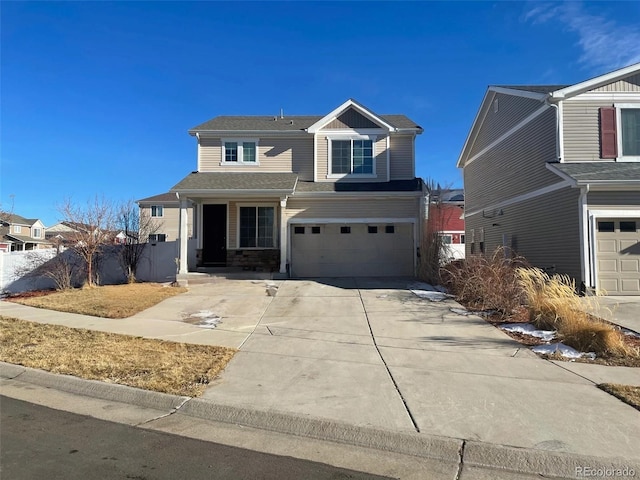 view of front property featuring a garage