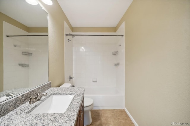 bathroom with tile patterned floors, vanity, and toilet