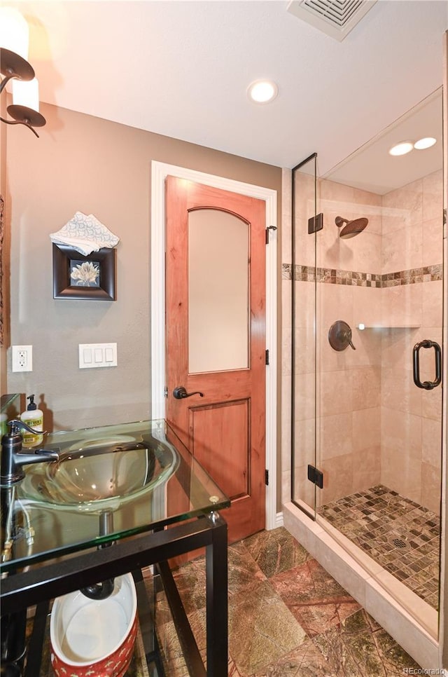 1502 Columbine Ave, Boulder, CO 80302 - bathroom featuring a stall shower and recessed lighting