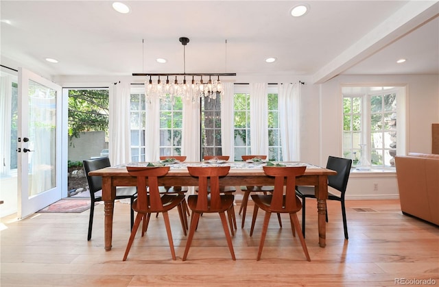 1502 Columbine Ave, Boulder, CO 80302 - dining space featuring healthy amount of natural light, recessed lighting, and light wood-style flooring