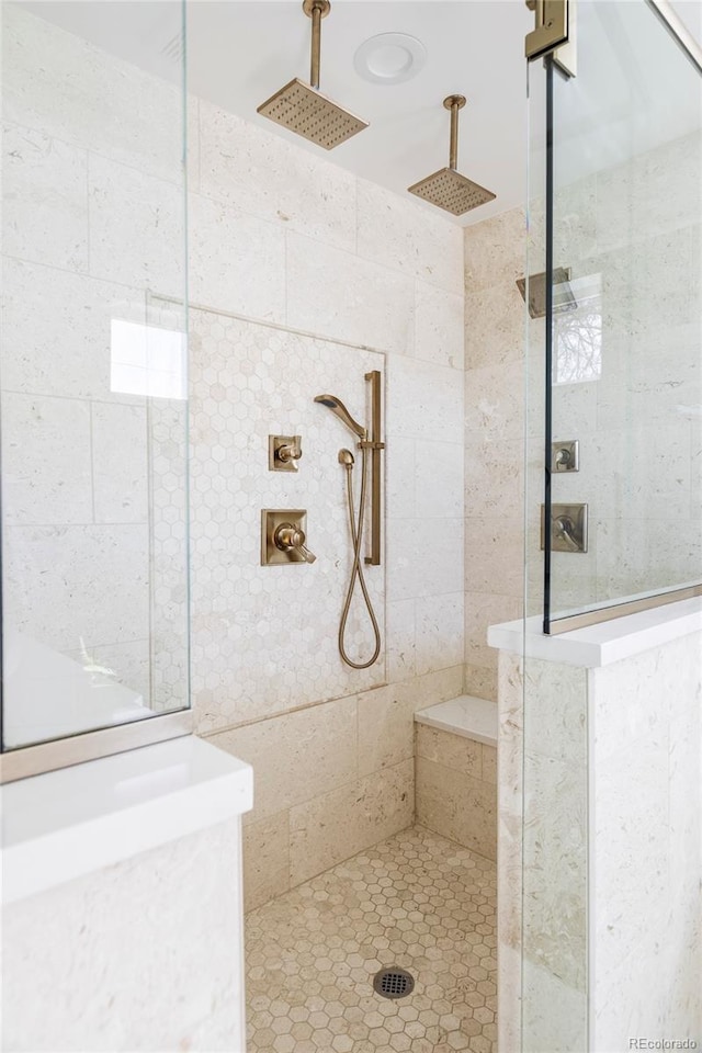 full bathroom with walk in shower