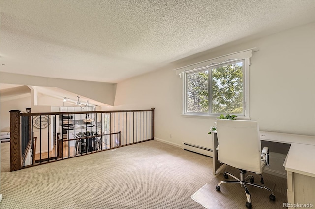 11410 W 72nd Pl, Arvada, CO 80005 - carpeted office featuring baseboard heating, a textured ceiling, and baseboards