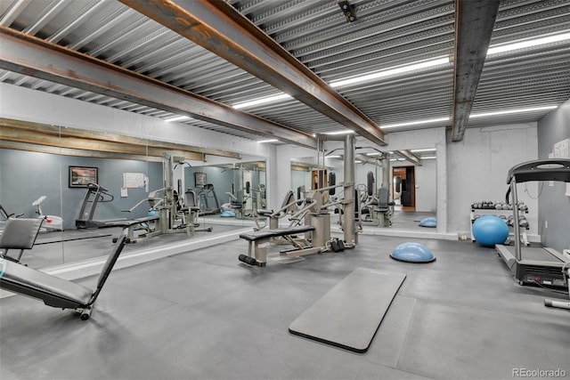 view of workout area