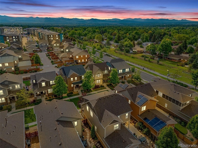 540 E Fremont Pl, Centennial, CO 80122 - aerial view at dusk of a mountain view and a residential view