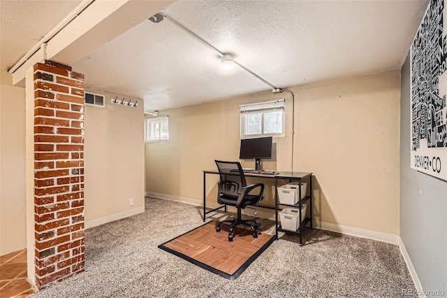 4057 Bryant St, Denver, CO 80211 - office space with a textured ceiling, plenty of natural light, and carpet flooring