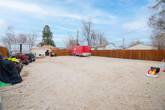 view of yard with fence