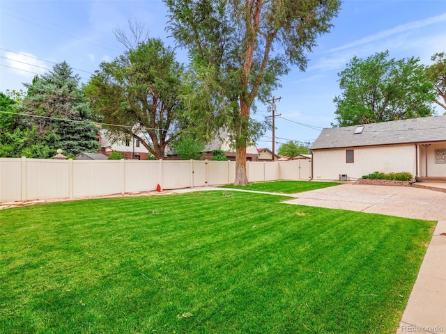 view of yard with a patio area