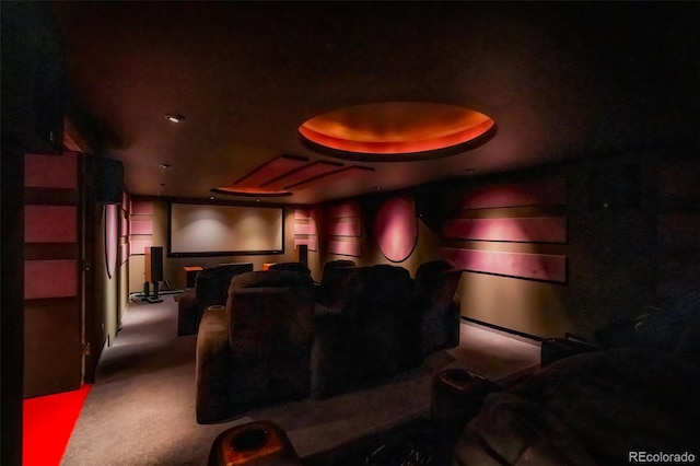 view of carpeted home theater