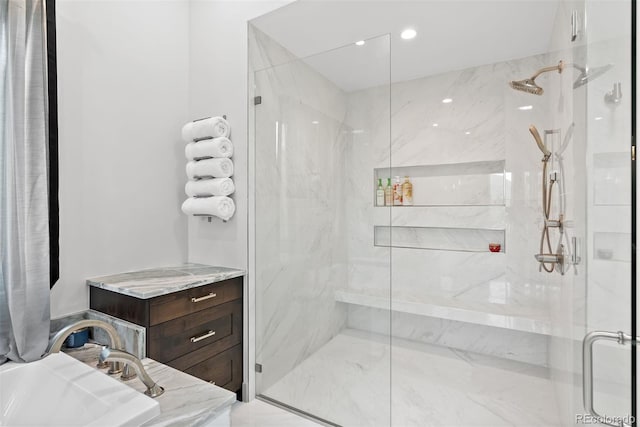 bathroom featuring an enclosed shower