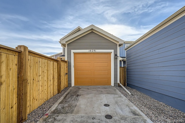 view of garage