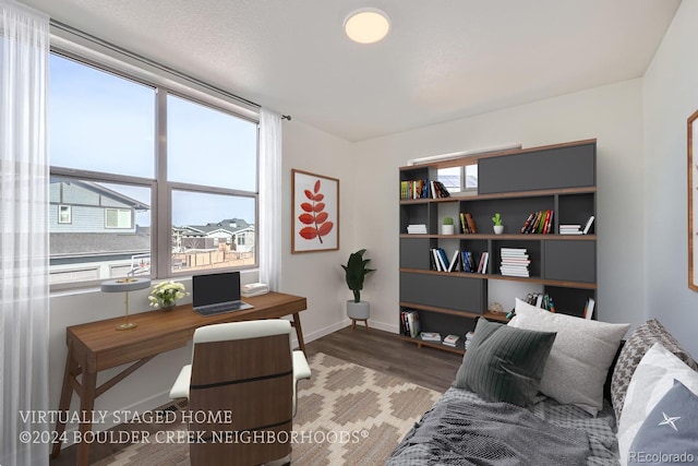 office space featuring hardwood / wood-style flooring