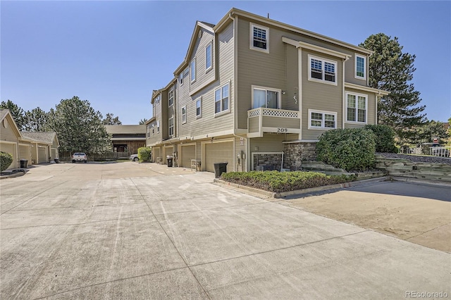 exterior space featuring a garage