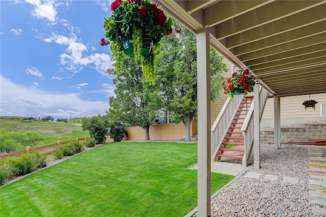 10609 Chadsworth Ln, Highlands Ranch, CO 80126 - view of yard featuring stairway