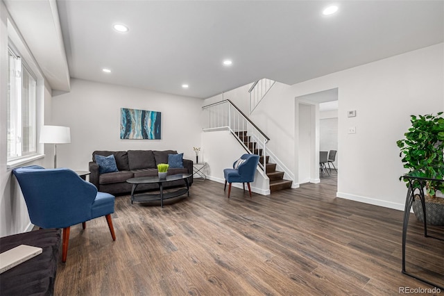 living room featuring hardwood / wood-style flooring