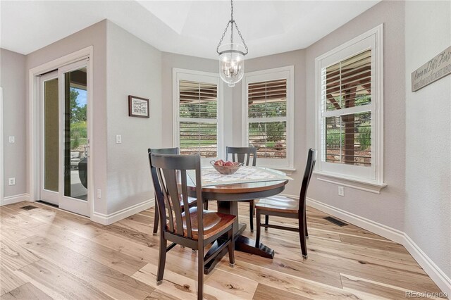 9121 Sunshine Meadow Pl, Parker, CO 80134 - dining area with light wood finished floors, baseboards, and plenty of natural light