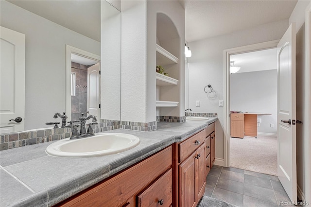 9121 Sunshine Meadow Pl, Parker, CO 80134 - full bath with double vanity and tile patterned flooring