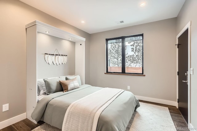 795 Pine Brook Rd, Boulder, CO 80304 - bedroom with baseboards, dark wood-style flooring, and recessed lighting