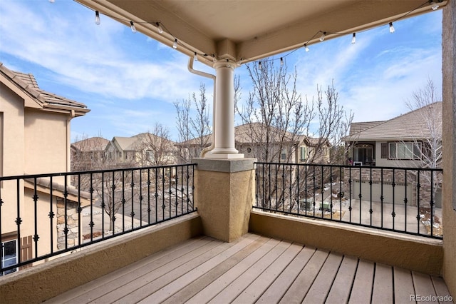 10127 Bluffmont Ln, Lone Tree, CO 80124 - wooden deck featuring a residential view