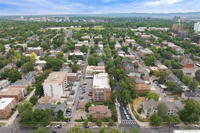 drone / aerial view with a mountain view