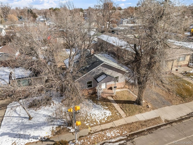 view of snowy aerial view