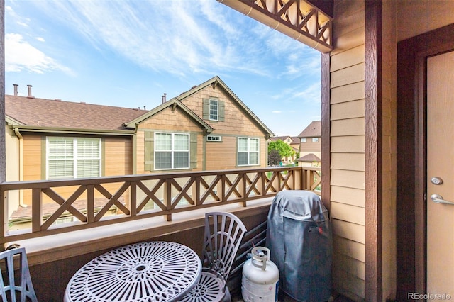 balcony with area for grilling