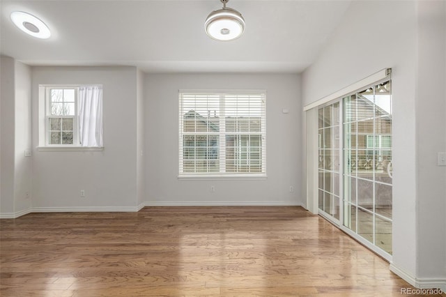 empty room with hardwood / wood-style flooring