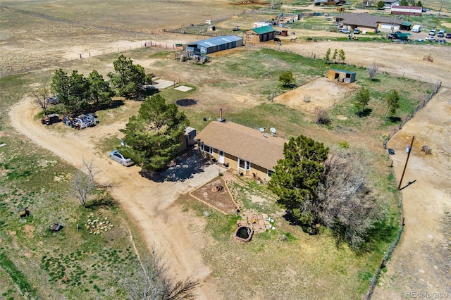 bird's eye view with a rural view