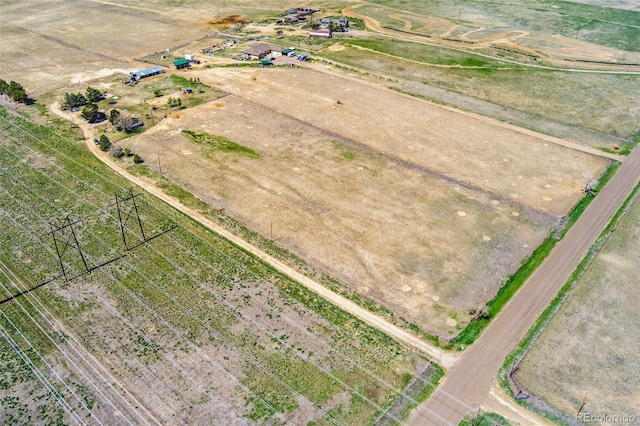 aerial view featuring a rural view