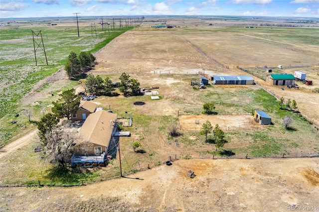 bird's eye view with a rural view