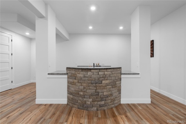 12215 Viewpoint Dr, Lakewood, CO 80401 - bar featuring a bar, baseboards, and wood finished floors