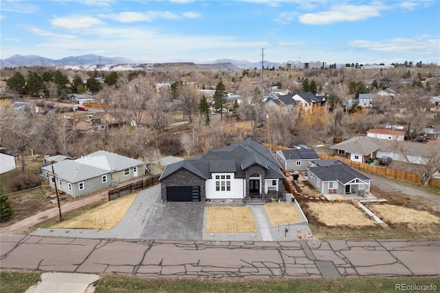 12215 Viewpoint Dr, Lakewood, CO 80401 - birds eye view of property with a mountain view and a residential view