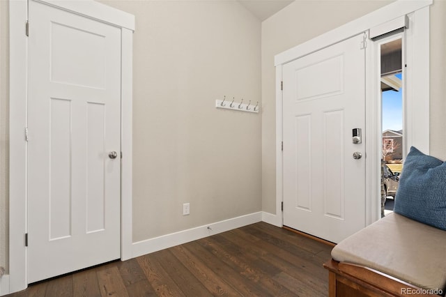 208 Dorothy Dr, Berthoud, CO 80513 - entrance foyer with dark wood-type flooring and baseboards