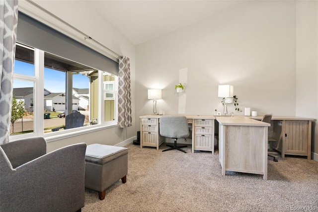 208 Dorothy Dr, Berthoud, CO 80513 - carpeted home office featuring baseboards