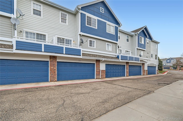 exterior space with a garage