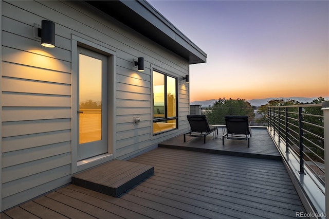 view of deck at dusk